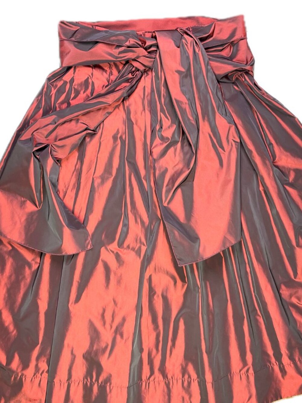 J. Peterman Size 10 Iridescent Skirt Sash Red Grey